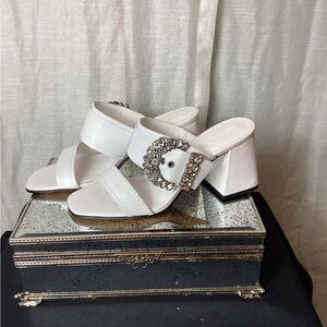 Karl Lagerfeld Paris Sylvie Ornamented dress sandals; Size: 10